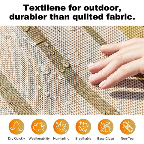 Close-up of quick-dry Textilene fabric from 14 Foot Two Person Outdoor Hammock With Quick Dry Textilene Fabric, Weather Resistant