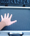 Rugged Aluminum Tool Case With Foam Insert And Perforated Storage Panels Lightweight 6 Lb Carrier Measuring 14x18x6 Inches open view
