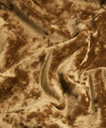 Lux Caramel Gold Crushed Velvet Curtains fabric close-up view, showing distressed velvet finish and texture.