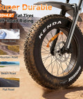 20 inch all-terrain fat tire of Rugged 3000W Peak Electric Dirt Bike For Adults And Teens Up To 35 MPH, 52V 25Ah Battery, 7-Speed