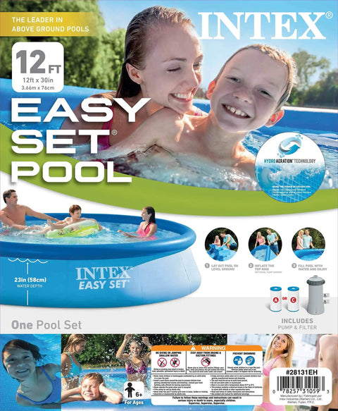 Easy Set 12 Foot Round Pool 30 Inch Deep For Small Yards Family Friendly Inflatable Backyard Pool With Filter Pump