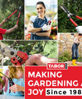 Collage showing use of Extendable Bypass Lopper With Compound Action For Tree Pruning, 27 To 40 Inch Telescopic Reach in gardening
