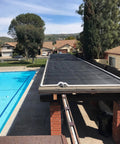 DIY Solar Pool Heater Kit With High Wind Mounting And Freeze Resistant Tech for 350 sq ft pool installed on roof