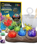 Fast Growing Crystal Kit For Kids With Eight Colors Blue Pink Red Purple Green Orange Yellow And Glow In The Dark Totally Fun STEM Science Gift For Ages Eight To Twelve Kid Friendly Crystal Craft That Grows In Three To Four Days, with crystals and tools