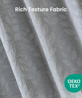 Close-up of Jacquard 180 GSM Light Gray Blackout Curtains For Bedroom And Living Room With Thermal Insulation And Room Darkening.