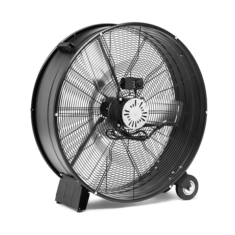 Heavy-Duty 30 Inch High-Velocity Drum Fan With Metal Housing, 300W Power, UL Certified Safety, Two-Speed Industrial Air Circulator
