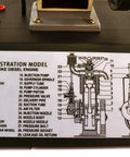 Hands On 4 Stroke Diesel Hand Crank Engine Model parts diagram with labeled components for educational use