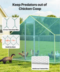 Large Metal Chicken Coop With Walk In Run And Spire Roof For Outdoor Backyard Farm Poultry Pen With Weatherproof Galvanized Mesh