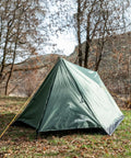 Green Forest Scout Backpack Tent for Quick Camp Setup Lightweight Frame Shelter With 1000mm PU Coated Polyester set up outdoors