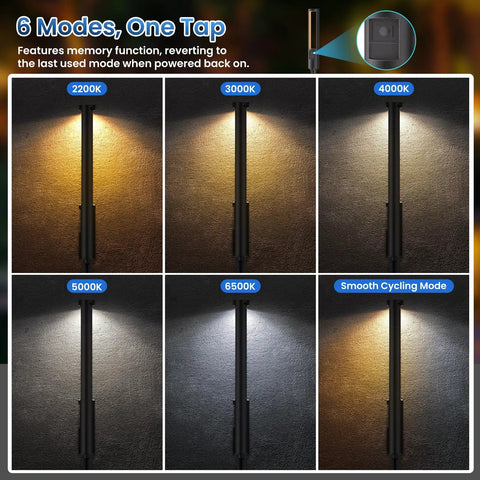 All In One Low Voltage Landscape Lighting Kit With Transformer And Dusk To Dawn Sensor, 12 Pack Aluminum Path Lights With 5CCT Options