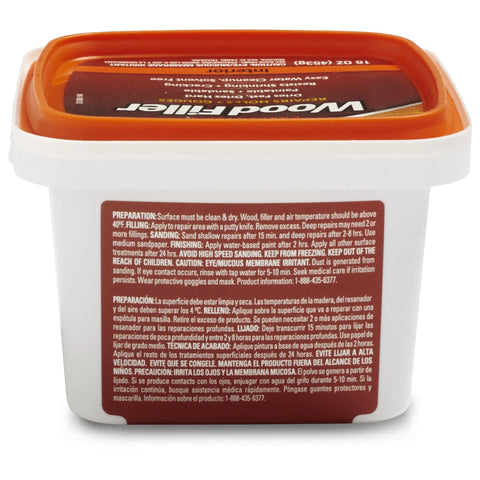 Interior Wood Filler For Holes Dents Scratches And Gouges In Wood Wallboard Molding And Painted Surfaces 16 Oz container back view