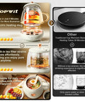 14 Oz Travel Electric Kettle With Rapid Heating To 212 Degrees Fahrenheit Temperature Control Mug Warmer for Coffee and Tea