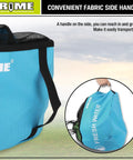 Blue bag from Four Pack Waterproof RV Hose Bags And Utility Storage Set For Sewer Hoses, Fresh Water Hoses, Cords, And Camper Tools.