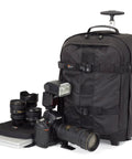 Dual Mode DSLR Gear Backpack And Rolling Case For Cameras Lenses And Laptop Up To 15.4 Inches with photography equipment