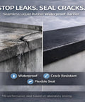 Comparison of untreated vs treated concrete with Black Liquid Rubber Waterproof Coating Industrial Grade Sealer for Foundations.