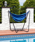 Hanging Hammock Chair With Space Saving Stand For Indoor Or Outdoor Use Cotton Seat Comfort 330 Pound Capacity Beach Oasis Vibes