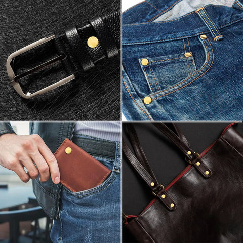 Straight Up Top Shelf Brass Leather Rivet Kit With 154 Pieces Of Durable Hardware Fasteners Ready For Any DIY Craft Or Repair Job Comes With Two Stud Lengths And A Snug Carry Case