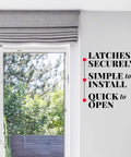 Two Way Sliding Door Safety Latch For Pool Safety Easy To Install Opens From Inside And Outside Childproof Lock shown by sliding door.
