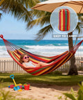 Canvas Hammock With Durable Comfort For Patio Yard Garden Backyard And Travel Portable And Easy Setup With Carrying Bag