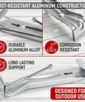 5 Inch Aluminum Gutter Hangers With Screws Easy Install K Style Hidden Gutter Hangers For Sagging Gutters Heavy Duty No Hassle Weatherproof Support Brackets 10 Pack, showing corrosion-resistant aluminum construction