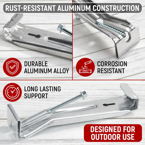 5 Inch Aluminum Gutter Hangers With Screws Easy Install K Style Hidden Gutter Hangers For Sagging Gutters Heavy Duty No Hassle Weatherproof Support Brackets 10 Pack, showing corrosion-resistant aluminum construction