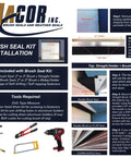 Installation guide for Heavy Duty 2 Inch Brush Seal Kit For Roll Up Commercial Steel Doors with tools and steps.