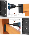 Heavy Duty Stainless Steel Railing Connectors With Screws 304 Grade Horizontal Brackets For 2x4 Wood Handrails (Actual 1.5x3.5)