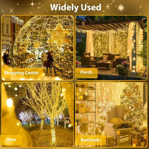 240 LED 88ft Connectable String Lights Indoor Outdoor Warm White Fairy Lights With Timer For Bedroom Patio Wedding Tree Decor Cozy Ambiance in various settings