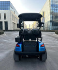 Kick Back In Style On This 2 Seat Electric Golf Cart Designed For Sightseeing And Leisure With Smooth MacPherson Strut Suspension 4KW Motor Advanced Disc Brakes And Huge Touchscreen Entertainment Setup, back view on a paved path.