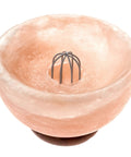 Himalayan Salt Chip Bowl Lamp With Dimmer Switch Hand-Carved Stone Salt Lamp On Premium Wood Base cozy warm glow gift