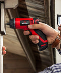 Man using Cordless Electric Screwdriver Kit With Built In LED Light And 31 Pc Bit Set, Rechargeable Battery, 10 Nm Torque