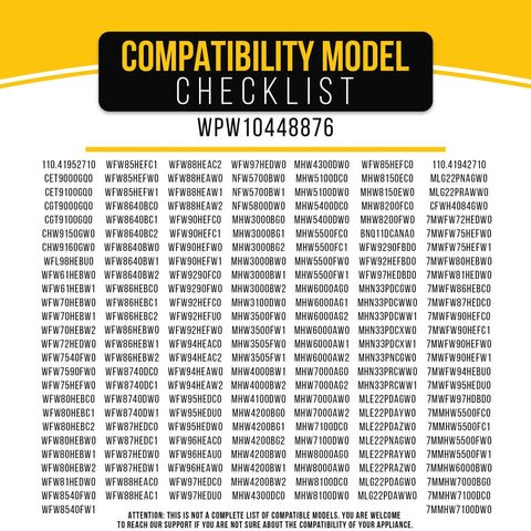 Compatibility model checklist for Drop In Washer Water Level Pressure Switch Replacement For Whirlpool Maytag Amana Crosley Easy Install