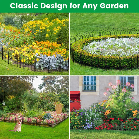 18 Pack Decorative Garden Fence Animal Barrier 17 Inch High 18 Foot Long Border For Flowers And Rabbits Garden Fencing