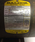 Nameplate of General Purpose Single-Phase AC 1 HP Motor 1725 RPM TEFC 56C Frame 60Hz 115/230V with specifications visible.