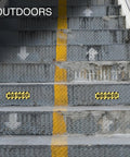 Watch Your Step Adhesive Vinyl Stickers Pack Two Count 10x3 Inch Bright Yellow And Black Hazard Signage For Doors Stairs Thresholds And High Visibility Areas In Homes Offices Warehouses And Public Spaces on outdoor concrete stairs