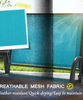 Set Of 2 Porch Glider Chairs With Metal Frame Breathable Mesh Curved Armrests High Back for a Smooth Chill Glide, close-up of mesh fabric