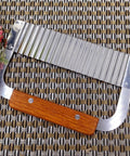 Guardians Crinkle Chopper with wooden handle and stainless steel ridged blade; kitchen slicer, set of 2