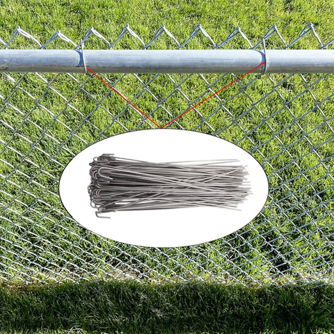Aluminum Chain Link Fence Ties 8 Inch 100 Pack 12.5 Gauge Wire Hook Ties For Chain Link Dog Fences Easy Bend DIY Friendly 2mm Diameter