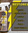 Lightning Fast Carpet And Upholstery Stain Extractor 16 Oz displayed in a spray bottle, ideal for restoring fabric and carpets.