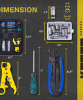 Coax Cable Crimp Kit with Adjustable Compression Tool for RG6 RG59 RG11 F Connectors Includes Coax Stripper and 20 F Compression Connectors Ergonomic Anti Slip Handle Easy Thumb Screw Adjustment