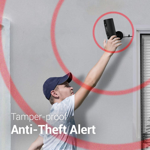 Spotlight HD WiFi Security Camera For Indoor And Outdoor Use With Color Night Vision, anti-theft alert demonstration in action.