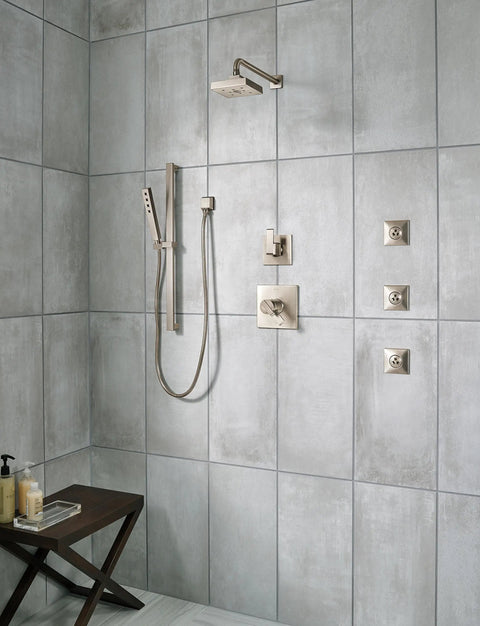 Modern shower with Ara 6 Way Shower Diverter Trim Kit Brushed Nickel 6 Function Diverter With 3 Fixed Positions And 3 Shared Valve