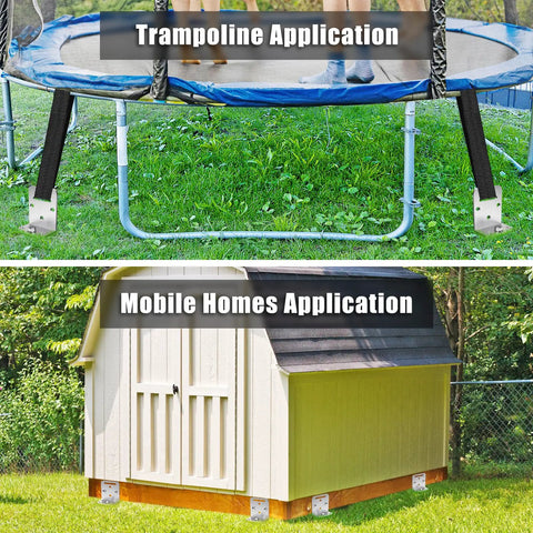 Four Pack Thirty Inch Ground Anchors Screw In Kit With L Bracket Heavy Duty Tapered Spiral Anchors used for trampoline and mobile home