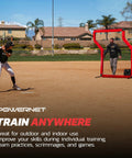 Portable Baseball Practice Net For Pitching And Hitting Pop Up Batting Cage With Coach Shield 7 Ft Z Screen Red outdoors