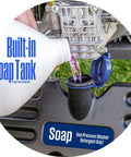 Pouring liquid soap into Electric Pressure Washer With 3000 Max PSI And 1.76 Max GPM Induction Motor Onboard Soap Tank 25 Ft Hose