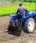 Farmer using 32 Inch Disc Plow Harrow With Two Inch Receiver for Tractor and ATV Heavy Duty Ground Tiller Attachment