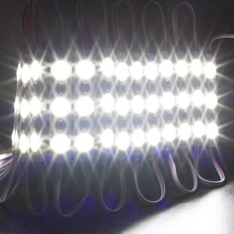 Crazy Bright 24V White LED Module Light Kit With Z3030 Injection, showcasing illuminated strings of LEDs.