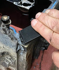 Carbide Scraper With One And A Quarter Inch Tip And Eight Inch Blade, Double Dip Grip, Heavy Duty Pro Grade For Wiping Gasket Residue From Steel And Aluminum Heads And Manifolds, Cleans Carbon Build Up And Rust, Great For Disc Brake Caliper Slides scraping gasket residue from a metal engine head