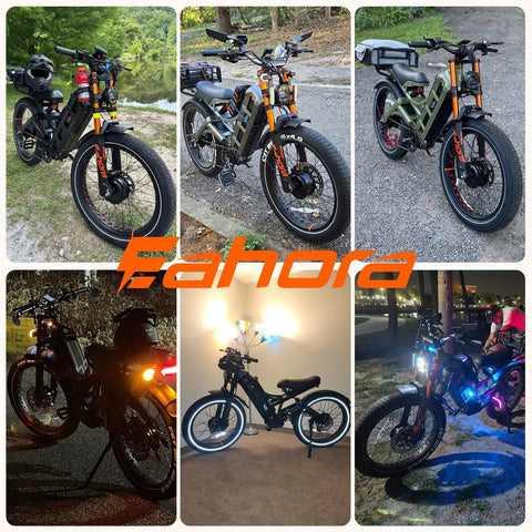 2026 Romeo Pro 3 Electric Mountain Bike For Adults, 6000W Dual Motor Ebike with fat tires showcased in outdoor and indoor settings.