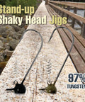 Dense Tungsten Stand Up Shaky Head Jig Heads With Screw Lock Keeper Provide A Straight Fire Finesse Bass Presentation In Green Pumpkin One Quarter Ounce Five Pack Catch Plenty Of Lunker Bass Daily, showcasing black and green jigs.